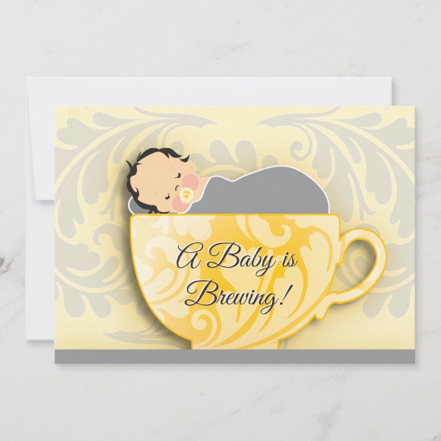 A Baby Shower Tea Party  |  Gender Neutral Invitation (Front)
