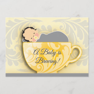 A Baby Shower Tea Party     Gender Neutral Invitation