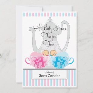 A Baby Shower Tea Party Twins Invitation