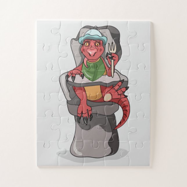 A Baby Tyrannosaurus Rex Sitting In A High Chair. Jigsaw Puzzle (Vertical)