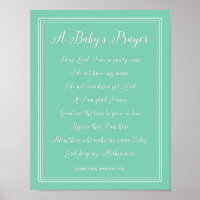 A Baby's Prayer Poem - Art Print Nursery Colors