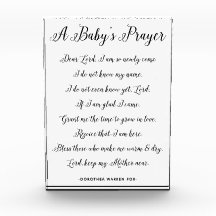 A Baby's Prayer Poem - Art Print Nursery Colours Photo Block