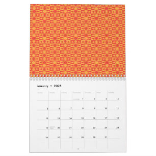 A background pattern featuring an orange and peach calendar