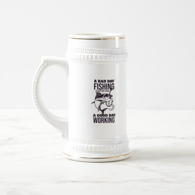 A bad day fishing beer stein (Left)