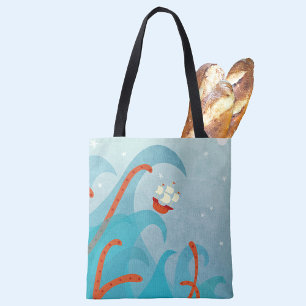 A Bad Day for Sailors Nautical Seascape Tote Bag