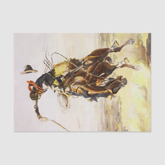 “A Bad Hoss” by Charles M Russell Tissue Paper (Front)