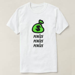 a bag of money and money in Czech T-Shirt