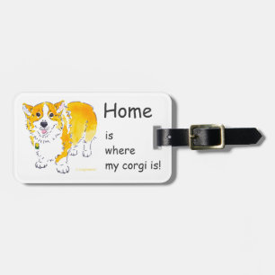 À Bagage "À la maison est où mon corgi est" étiquette de