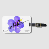 Aloha étiquette pourpre de sac de ketmie
