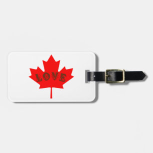 À Bagage amour Canada feuille d'érable rouge étiquette de v