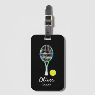 À Bagage Boules de tennis et raquette sur étiquette sac noi