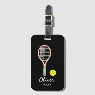 À Bagage Boules de tennis et raquette sur étiquette sac noi