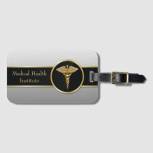 À Bagage Caducée Médicale professionnel d'or - étiquette de