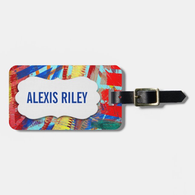 À Bagage Conception de peinture abstraite avec étiquette bi (Devant horizontal)