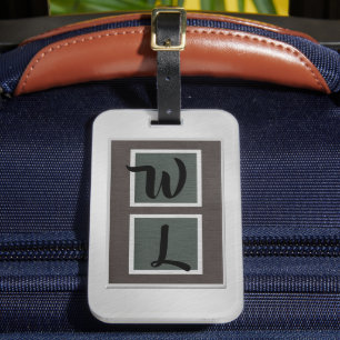 À Bagage Élégante étiquette de bagages en lin d'acier bross