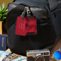 Étiquette de bagages Abstrait rouge et noir