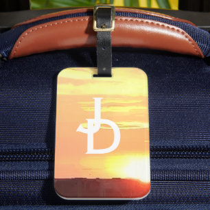 À Bagage Étiquette de bagages de coucher de soleil monogram