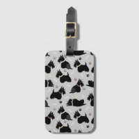 Étiquette de bagages écossaise Terrier Paws et Bon
