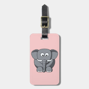 À Bagage Étiquette de l'éléphant de dessin animé