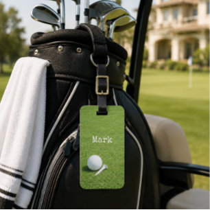 À Bagage Étiquette de sac de golfeur avec balle de golf au