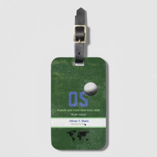 À Bagage étiquette de voyage Golfer vert avec nom golfeur