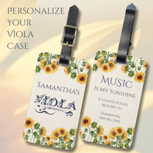 À Bagage Étiquette d'instrument de Viola Tournesol Fantaisi