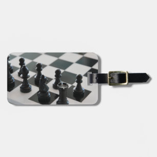 À Bagage Étiquette du tableau d'échecs et des pièces de mon