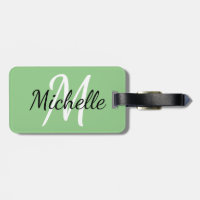 Étiquette faite sur commande vert clair et blanche