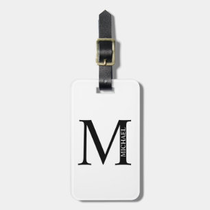 À Bagage Étiquette monogramme et nom personnalisé