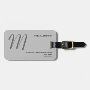 À Bagage Étiquette monogramme simple chic minimaliste bagag