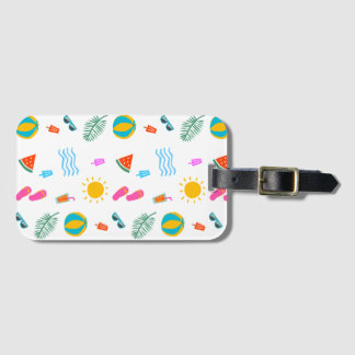À Bagage Étiquette Motif de la plage d'été