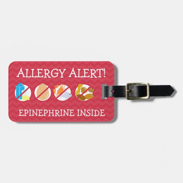 À Bagage Étiquette multiple d'alerte d'allergie alimentaire (Devant horizontal)