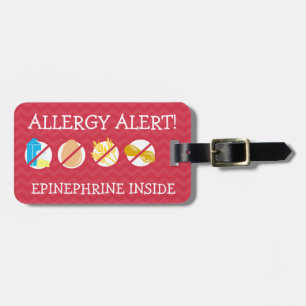 À Bagage Étiquette multiple d'alerte d'allergie alimentaire