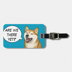À Bagage Étiquette personnalisable de chien rouge heureux