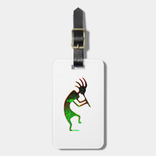 À Bagage étiquette verte de kokopelli