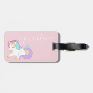 À Bagage Jolie licorne rose   Votre nom ici   étiquette de 