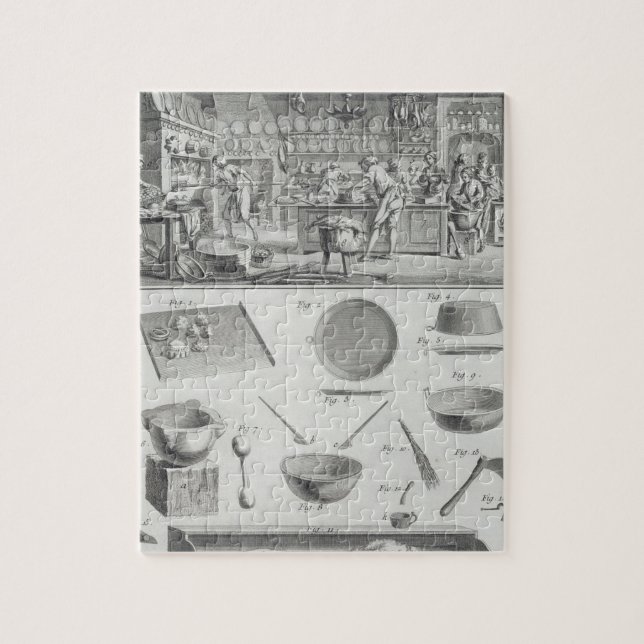 A baker's kitchen and equipment, from the 'Encyclo Jigsaw Puzzle (Vertical)