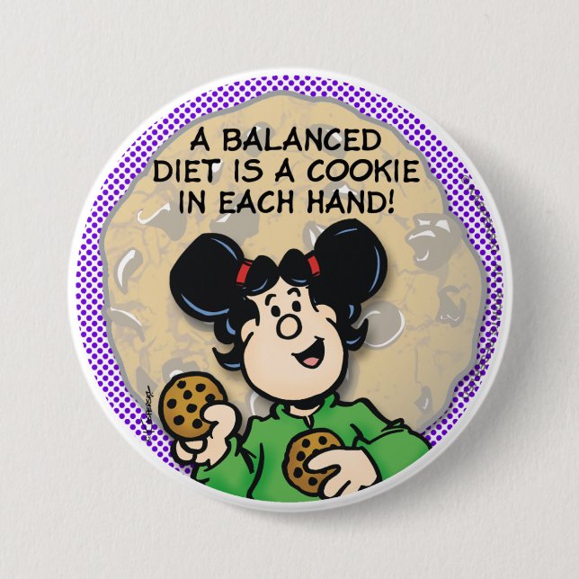 A Balanced Diet 3 Inch Round Button (Front)