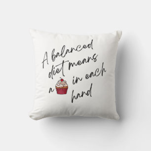 A BALANCED DIET THROW PILLOW