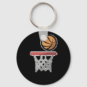 A Ball Entering The Basket Keychain