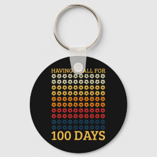 A Ball For 100 Days Soccer Player Student Teacher Keychain