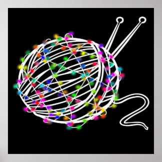 A Ball Of Knitting Wood | Lovely Design Poster