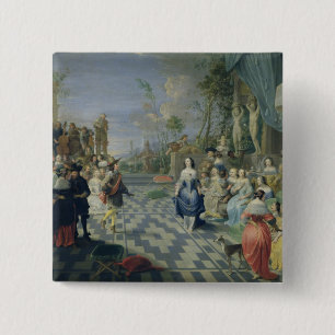 A Ball on the Terrace of a Palace 2 Inch Square Button