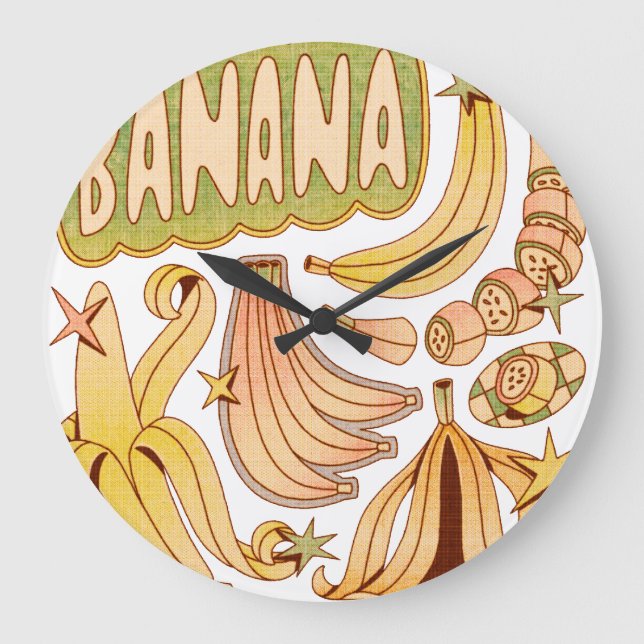A Banana / Illustration of Banana  Large Clock (Front)