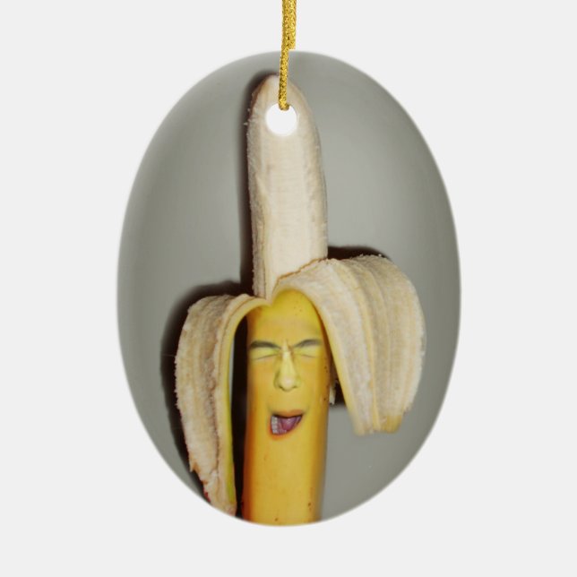A Banana Splitting Headache Ceramic Ornament (Front)