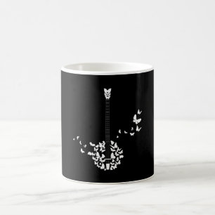A Banjo Instrument With Beautiful Butterflies Coffee Mug