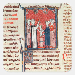 A Baptism Scene, from 'Decrets de Gratien' Square Sticker