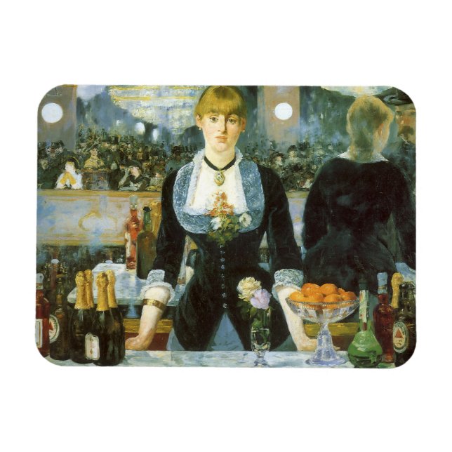 A Bar at the Folies Bergere by Edouard Manet Magnet (Horizontal)