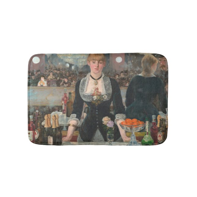 A Bar at the Folies-Bergère Edouard Manet Bath Mat (Front)