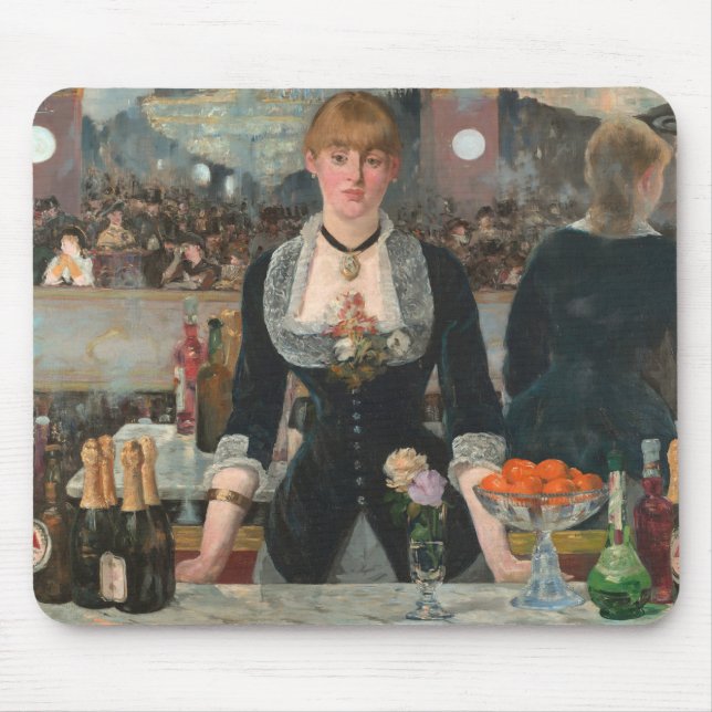 A Bar at the Folies-Bergère Edouard Manet Mouse Pad (Front)